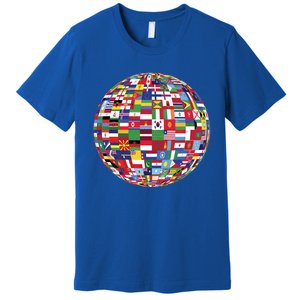 Globe Of Flags World Map Atlas Funny Gift Funny Gift Premium T-Shirt