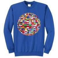 Globe Of Flags World Map Atlas Funny Gift Funny Gift Tall Sweatshirt