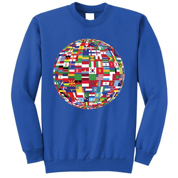 Globe Of Flags World Map Atlas Funny Gift Funny Gift Tall Sweatshirt