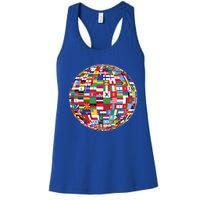 Globe Of Flags World Map Atlas Funny Gift Funny Gift Women's Racerback Tank