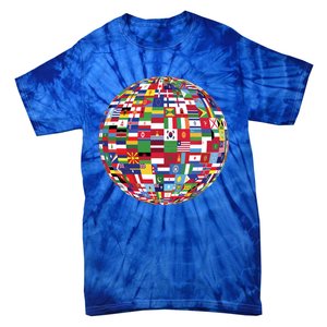 Globe Of Flags World Map Atlas Funny Gift Funny Gift Tie-Dye T-Shirt