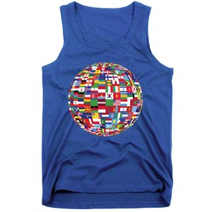 Globe Of Flags World Map Atlas Funny Gift Funny Gift Tank Top