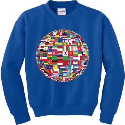 Globe Of Flags World Map Atlas Funny Gift Funny Gift Kids Sweatshirt