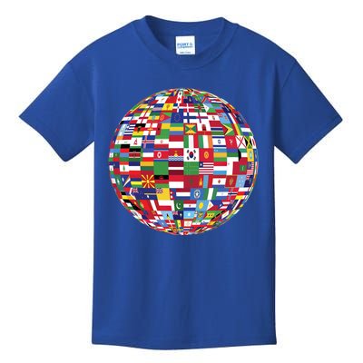 Globe Of Flags World Map Atlas Funny Gift Funny Gift Kids T-Shirt