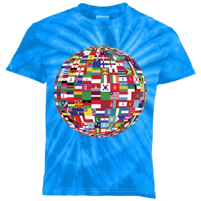 Globe Of Flags World Map Atlas Funny Gift Funny Gift Kids Tie-Dye T-Shirt