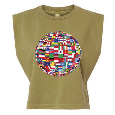 Globe Of Flags World Map Atlas Funny Gift Funny Gift Garment-Dyed Women's Muscle Tee