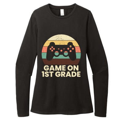 Game On First Grade Teacher Squad Back To School Gamer Gift Womens CVC Long Sleeve Shirt