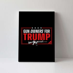 Gun Owners For Trump 2024 American Flag Canvas