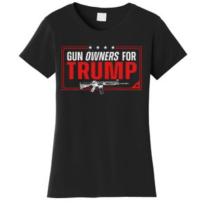 Gun Owners For Trump 2024 American Flag Women's T-Shirt