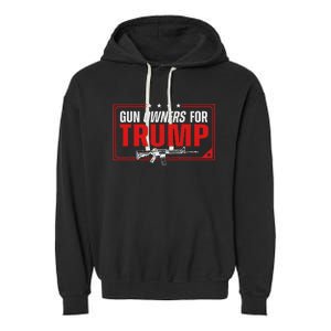 Gun Owners For Trump 2024 American Flag Garment-Dyed Fleece Hoodie