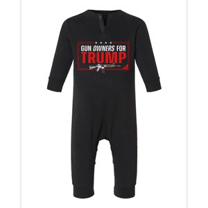 Gun Owners For Trump 2024 American Flag Infant Fleece One Piece