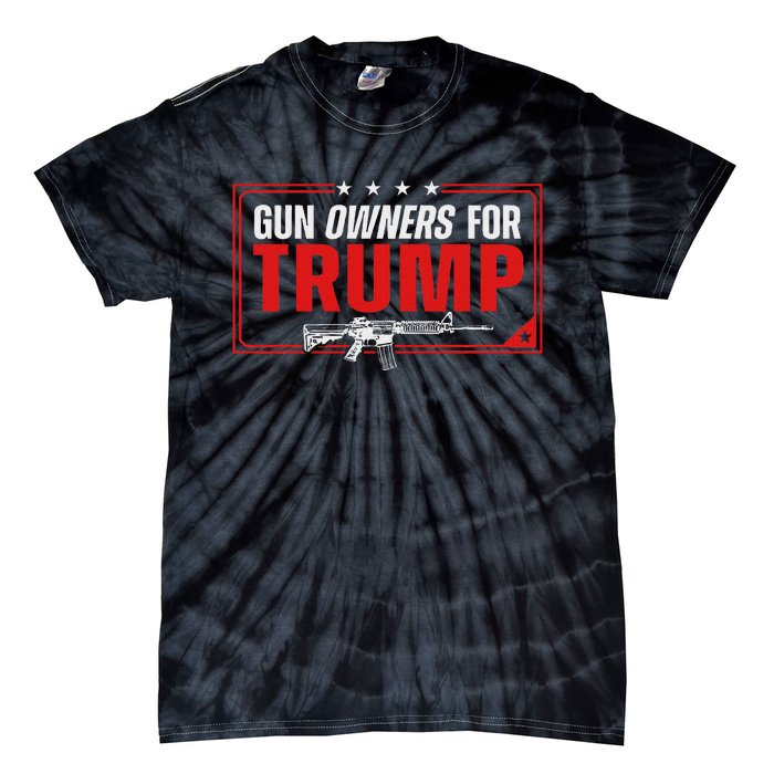 Gun Owners For Trump 2024 American Flag Tie-Dye T-Shirt