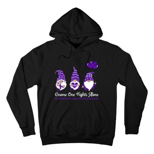 Gnome One Fights Alone Pancreatic Cancer Awareness Ribbon Hoodie