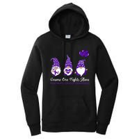 Gnome One Fights Alone Pancreatic Cancer Awareness Ribbon Women's Pullover Hoodie