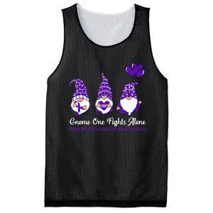 Gnome One Fights Alone Pancreatic Cancer Awareness Ribbon Mesh Reversible Basketball Jersey Tank