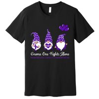 Gnome One Fights Alone Pancreatic Cancer Awareness Ribbon Premium T-Shirt