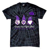 Gnome One Fights Alone Pancreatic Cancer Awareness Ribbon Tie-Dye T-Shirt