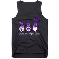 Gnome One Fights Alone Pancreatic Cancer Awareness Ribbon Tank Top