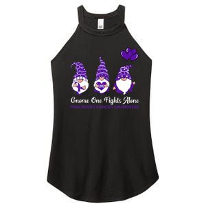 Gnome One Fights Alone Pancreatic Cancer Awareness Ribbon Women's Perfect Tri Rocker Tank