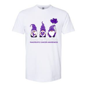 Gnome One Fights Alone Pancreatic Cancer Awareness Ribbon Softstyle CVC T-Shirt