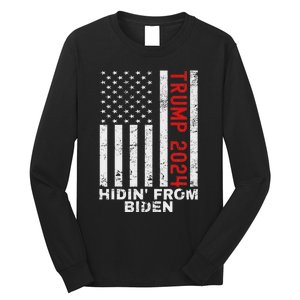 Gun Owners For Trump 2024 American Flag Long Sleeve Shirt