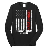 Gun Owners For Trump 2024 American Flag Long Sleeve Shirt