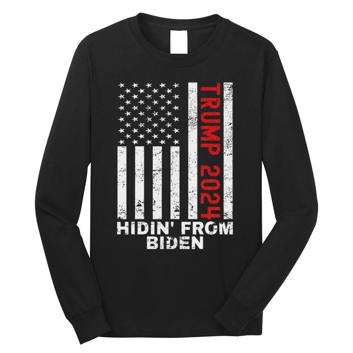 Gun Owners For Trump 2024 American Flag Long Sleeve Shirt