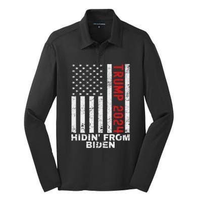 Gun Owners For Trump 2024 American Flag Silk Touch Performance Long Sleeve Polo