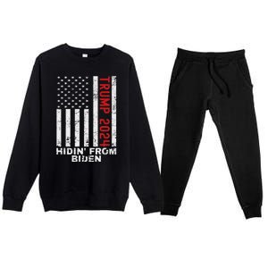 Gun Owners For Trump 2024 American Flag Premium Crewneck Sweatsuit Set