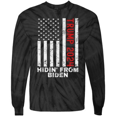 Gun Owners For Trump 2024 American Flag Tie-Dye Long Sleeve Shirt