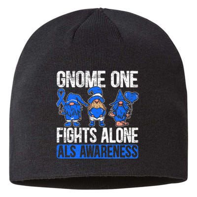 Gnome One Fights Alone ALS Awareness Ribbon Supporter Sustainable Beanie