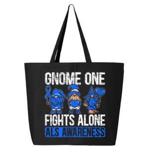 Gnome One Fights Alone ALS Awareness Ribbon Supporter 25L Jumbo Tote