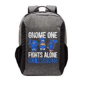 Gnome One Fights Alone ALS Awareness Ribbon Supporter Vector Backpack