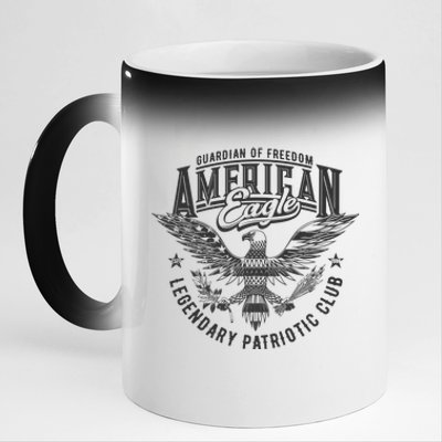 Guardian Of Freedom American Eagle Legendary Patriotic Club 11oz Black Color Changing Mug