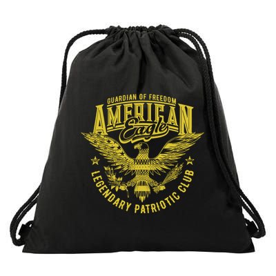 Guardian Of Freedom American Eagle Legendary Patriotic Club Drawstring Bag