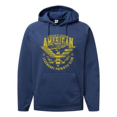 Guardian Of Freedom American Eagle Legendary Patriotic Club Performance Fleece Hoodie