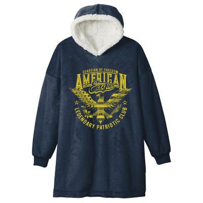 Guardian Of Freedom American Eagle Legendary Patriotic Club Hooded Wearable Blanket