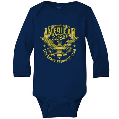 Guardian Of Freedom American Eagle Legendary Patriotic Club Baby Long Sleeve Bodysuit