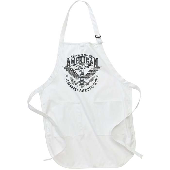 Guardian Of Freedom American Eagle Legendary Patriotic Club Full-Length Apron With Pockets