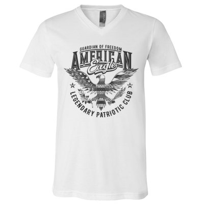 Guardian Of Freedom American Eagle Legendary Patriotic Club V-Neck T-Shirt
