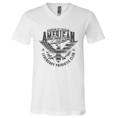 Guardian Of Freedom American Eagle Legendary Patriotic Club V-Neck T-Shirt