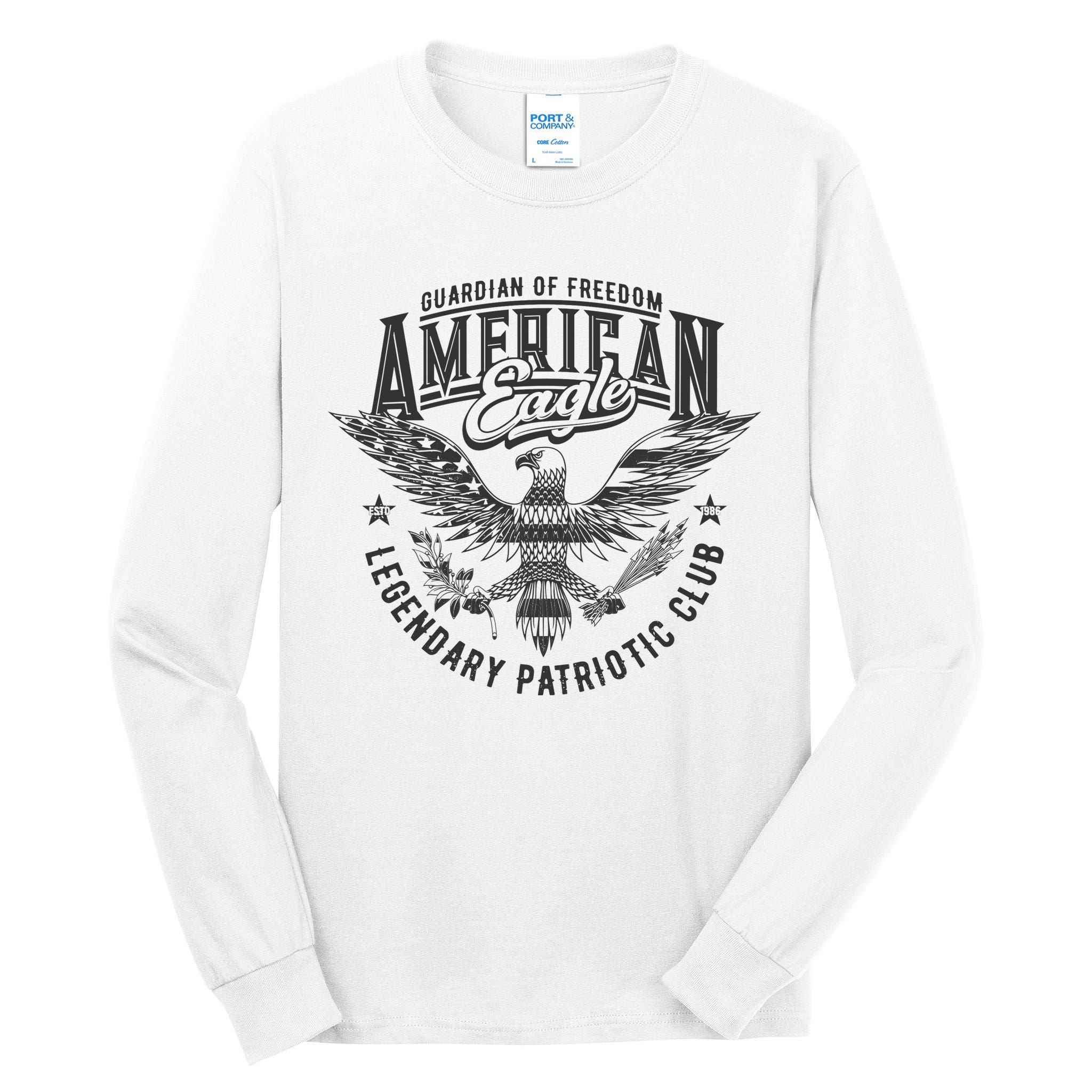 Guardian Of Freedom American Eagle Legendary Patriotic Club Tall Long Sleeve T-Shirt