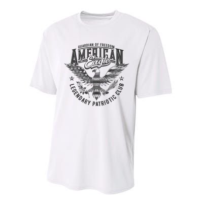 Guardian Of Freedom American Eagle Legendary Patriotic Club Performance Sprint T-Shirt