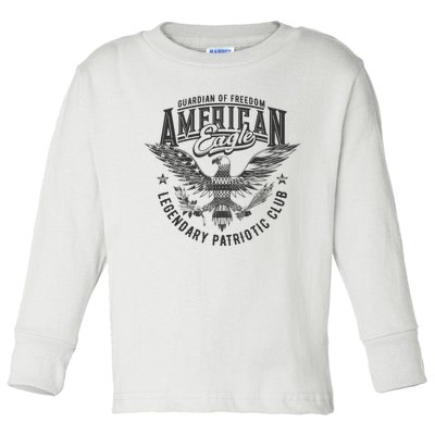 Guardian Of Freedom American Eagle Legendary Patriotic Club Toddler Long Sleeve Shirt