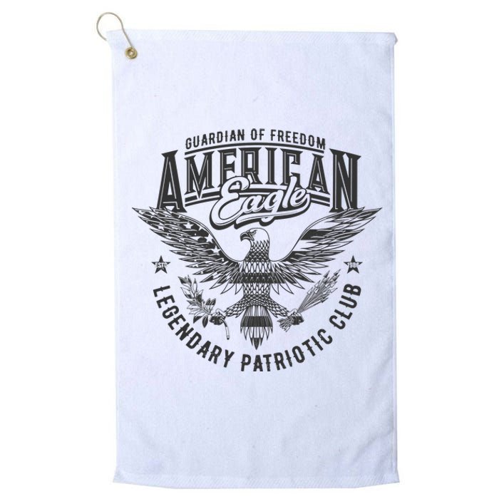 Guardian Of Freedom American Eagle Legendary Patriotic Club Platinum Collection Golf Towel