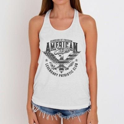 Guardian Of Freedom American Eagle Legendary Patriotic Club Women's Knotted Racerback Tank