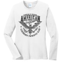 Guardian Of Freedom American Eagle Legendary Patriotic Club Ladies Long Sleeve Shirt