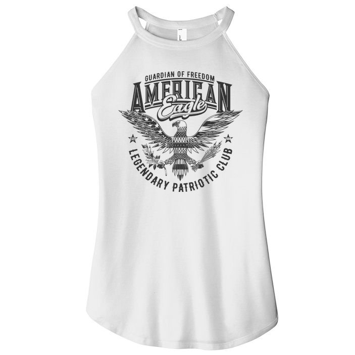 Guardian Of Freedom American Eagle Legendary Patriotic Club Women's Perfect Tri Rocker Tank