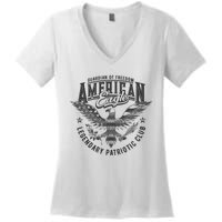 Guardian Of Freedom American Eagle Legendary Patriotic Club Women's V-Neck T-Shirt