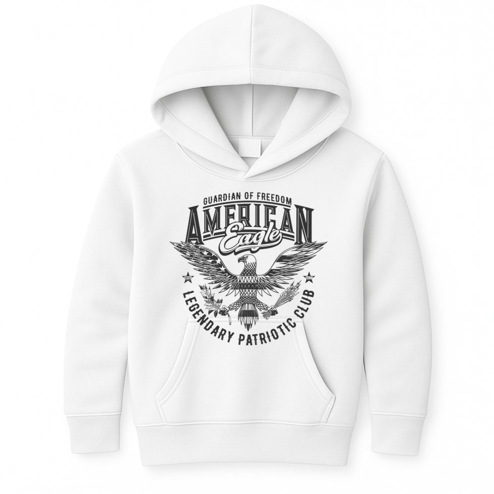Guardian Of Freedom American Eagle Legendary Patriotic Club Kids Hoodie